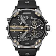 Diesel DZ7348 Mr. Daddy 2.0 Black Leather with gunmetal plating Mens Watch