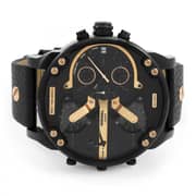 Diesel DZ7350 Mr. Daddy 2.0 Black Leather watch with detailed dial Mens Watch