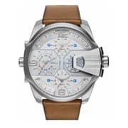 Diesel DZ7374 Uber Chief Silver Dial Brown Leather Men's Watch
