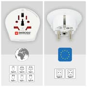 Skross World To Europe Country Travel Adapter White