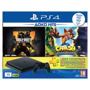 Sony PlayStation 4 Slim Console 1TB Black - Middle East Version + Call Of Duty Black OPS IIII + Crash Bandicoot N Sane Trilogy Game + 1 Month Playstation Plus Membership