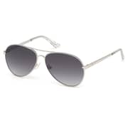 Guess GU7616-10B-58 Women's Sunglass Shiny Light Nickeltin/Smoke