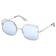 Guess GU7618-10X-59 Women's Sunglass Shiny Light Nickeltin/Blue