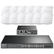 TP-Link Wifi bundle with cloud controller (12 EAP245 AC1750 Ceiling Mount Indoor Access Points, OC200 Cloud Controller and T2600G-28MPS 24 Port POE Switch)