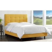 Skyline - Tufted Bed Queen without Mattress Yellow