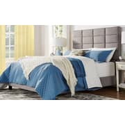 Luxurious Classic High-Profile Upholstered Bed King with Mattress White