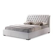 Leatherette Tufted Bed with Half-Medical Mattress Queen without Mattress White
