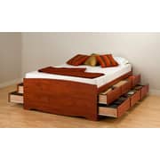 12-Drawer Captain's Platform Storage Bed King with Mattress Dirty oak