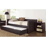 Lindsey Twin Daybeds with Trundle Beds with Mattresses in Choice of Colour Day Bed Brown