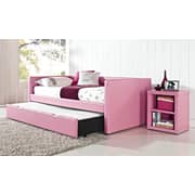 Lindsey Twin Daybeds with Trundle Beds with Mattresses in Choice of Colour Day Bed Pink