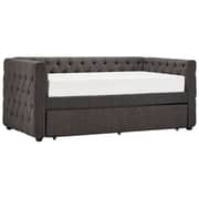 Tufted Nailhead Chesterfield Daybed and Trundle Day Bed With Trundle Dark Grey