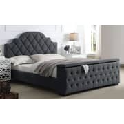 Footboard Storage Bed King with Mattress Grey