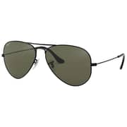 RayBan RB3025-002/58-58 Aviator Black Polarized Unisex Sunglasses