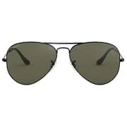 RayBan RB3025-002/58-58 Aviator Black Polarized Unisex Sunglasses