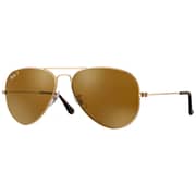 RayBan RB3025-001/57-58 Aviator Gold Polarized Unisex Sunglasses
