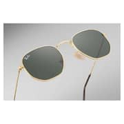 RayBan RB3548N-001-54 New Hexagon Gold Unisex Sunglasses