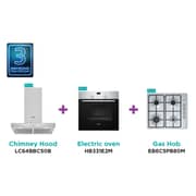 سيمنز فرن كهربائي + شفاط داخلي + طباخ غاز داخلي