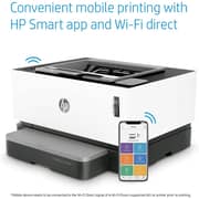 HP Neverstop Laser 1000W Wireless - Print Speed up to 21 Page Per Minute, Toner preloaded to print up to 5000 pages - White [4RY23A]