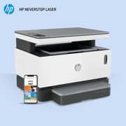 HP Neverstop Laser 1200W Wireless, Print, Scan, Copy, Automated Document Feeder, Mono Printer, Toner preloaded to print up to 5000 pages - White [4RY26A]