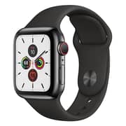 Apple Watch Series 5 GPS + Cellular 40mm Space Black Stainless Steel Case with Black Sport Band