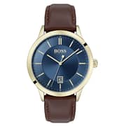 Hugo Boss 1513685 Officer Quartz Brown Leather Watch Men