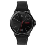 Hugo Boss 1530067 Lead Quartz Black Leather Watch Men