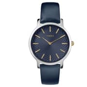 Timex TW2R36300 Skyline Quartz Blue Leather Watch Women