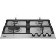 Beko 60cm Built-in Gas Hob, 4 High Efficiency Gas Burners, Stainless Steel - HIAW64225SXL