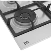 Beko 60cm Built-in Gas Hob, 4 High Efficiency Gas Burners, Stainless Steel - HIAW64225SXL