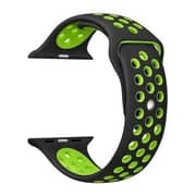 Maxguard Silicone Nike Strap 38/40mm Black/Green For Apple Watch
