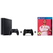 Sony PlayStation 4 Slim Gaming Console 500GB Black + Extra Controller + FIFA20 Game
