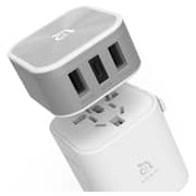 Adam Elements APAADT3SL Omnia T3 Travel Adapter Sliver/White