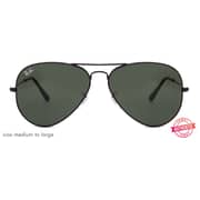 RayBan Aviator Black Metallic Unisex Sunglasses
