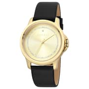 ESPRIT Bout Black Leather Analog Watch For Women ES1L147L0025