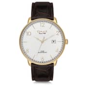 Omax Dome Series Brown Leather Analog Watch For Men DCD001G35I