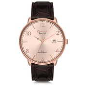 Omax Dome Series Brown Leather Analog Watch For Men DCD001R85I