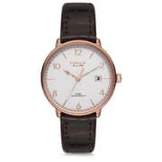 Omax Dome Series Brown Leather Analog Watch For Women DCD002R35I