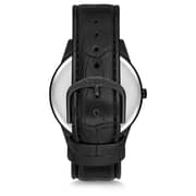 Omax Classic Series Black Leather Analog Watch For Men JD01M22I