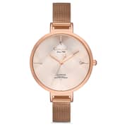 Omax Glamour Series Rose Gold Mesh Analog Watch For Women GMA01R88O
