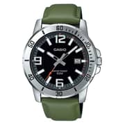 Casio Standard Green Leather Analog Men Watch MTP-VD01L-3BVUDF