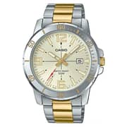 Casio Standard Grey/Yellow Gold Stainless Steel Analog Men Watch MTP-VD01SG-9BVUDF