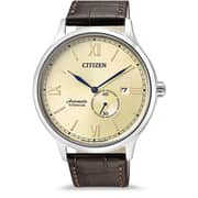 Citizen Super Titanium Brown Leather Analog Watch For Men NJ0090-13P