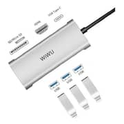 WIWU Alpha 731HP 7 In1 (Cardreader/HDMI/Type-C/3xUSB 3.0) TypeC Hub Silver