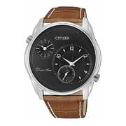 Citizen Quartz Brown Leather Analog Men Watch AO3030-08E