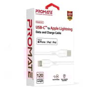 Promate USB-C To Lightning 1.2m White