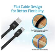 Promate Flat Micro USB Cable 1.2m White