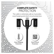 Promate 6In1 Hybrid Multi Connector Cable 1.2m Black