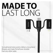 Promate 6In1 Hybrid Multi Connector Cable 1.2m Black
