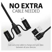 Promate 6In1 Hybrid Multi Connector Cable 1.2m Black