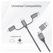 Promate TRIO2 6In1 Charger Cable1.2m Grey
